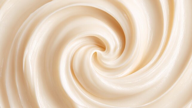 Close-up of swirling creamy texture with smooth, flowing patterns