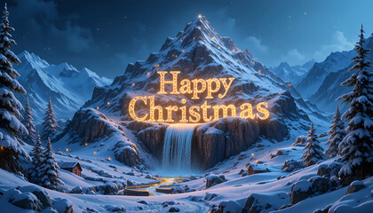 christmas card with snow