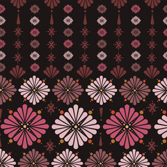 The fabric pattern represents the autumn night, with flowers of various sizes falling from the trees at night. Soft, beautiful petals represent the beauty of nature, flowers and butterflies at night.
