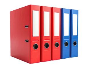 Vivid stack of colorful ring binders, ready for files and organization