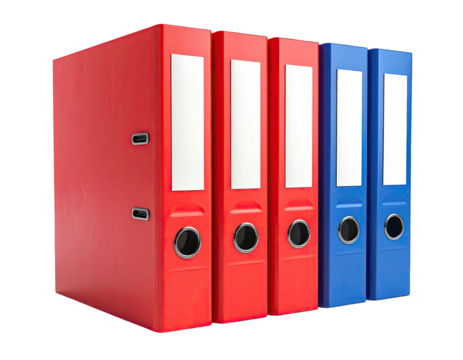 Vivid stack of colorful ring binders, ready for files and organization