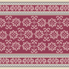 Thai vintage pattern
Old-fashioned fabric patterns, vintage style, inspired by Thai sarongs, with vibrant colors that give a light feeling, light red contrasting with yellow, giving a vintage Thai.