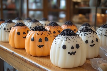 Halloween Pumpkin Shaped Desserts With Funny Faces