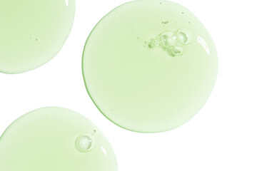 round drops gel serum on a white background