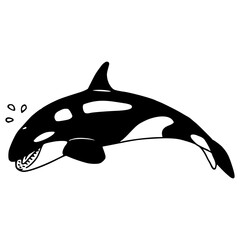 Fototapeta premium drawing of an ocean hunter with bubbles