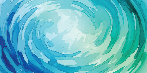 Abstract Watercolor Painting with Shades of Blue for Calm and Serene Artistic Expression