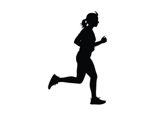 silhouette of a woman running