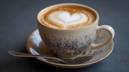 Creamy cappuccino in a white ceramic cup on a rustic wooden table with frothy milk foam and cocoa powder, cozy coffee shop atmosphere, morning coffee concept, warm beverage for breakfast or relaxing m