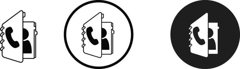 Contact icon set or business card, contact us in line and solid style. Web icons set address, location, number, fax, email, phone,website,location. message, name icon collection, communication contact