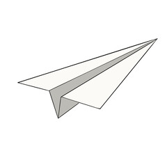 Simple paper airplane in flight, symbolizing journey, dreams, and aspirations, perfect for concepts of travel, creativity, and childhood wonder