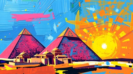 Colorful Machu Picchu Peru Painting, HD Wallpaper