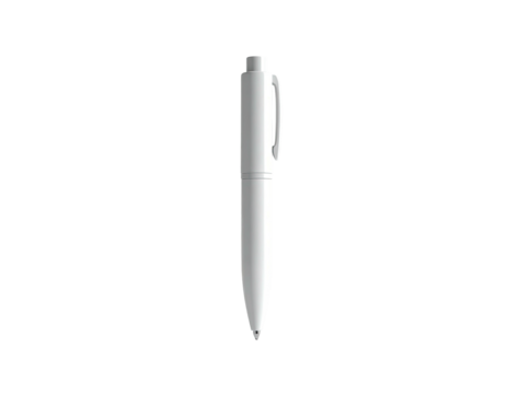 Isolated, sleek white writing instrument against a stark black background