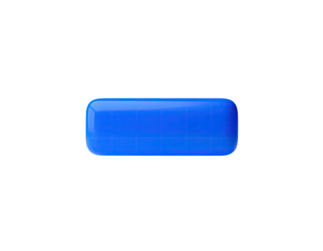 Glossy, vibrant blue rectangular shape with rounded corners against a black backdrop
