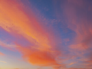 colorful sunset clouds summer time