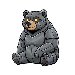 Cute Robot Bear Illustration | Adorable Futuristic Character Design for Children&rsquo;s Books and Technology Concepts