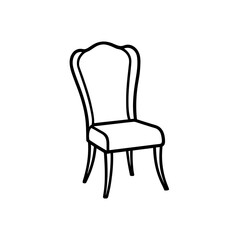dining chair icon line art vector illustration on transparent background