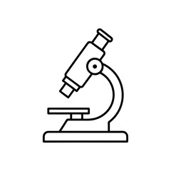 microscope icon line art vector illustration on transparent background