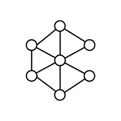 network connection icon line art vector illustration transparent background