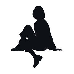 Elegant Woman Sitting on a Chair Silhouette