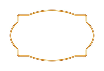 Golden realistic 3d frame in Indian style. Luxury shining oriental window. morocco shape. Vintage ornamental border, decorative element. Vector illustration for certificate, label, stamp