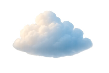 Soft fluffy blue white cloud isolated PNG on transparent background