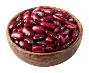 Harvesting red kidney beans in a rustic bowl kitchen isolated on transparent background