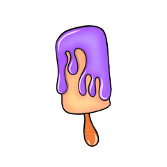 Cute Purple Popsicle Dessert Art