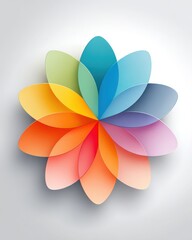 Petal Diagram. Infographic Template with Colorful Flower Petals in 6 Positions Isolated