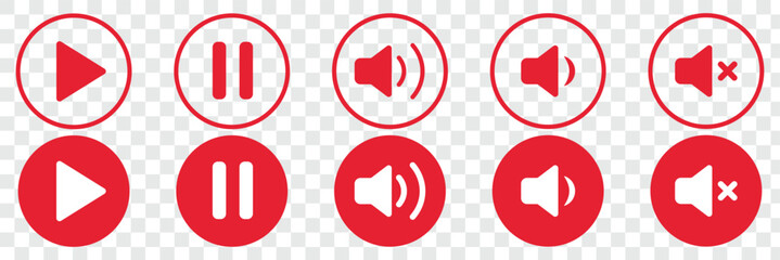 Sound volume level outline icon on circle line. Speaker icon vector. volume sign and symbol. loudspeaker icon. sound symbol, Sound Icon Vector isolated Volume icon set in black outline and fill eps