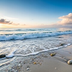 Tranquil Coastal Sunrise Scene.