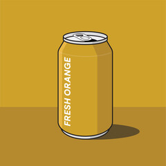 Soda can fresh orange soda cola coke cartoon vector