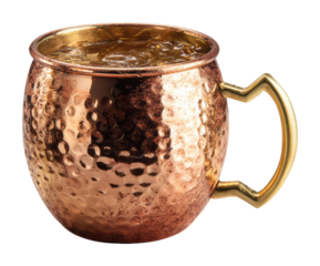 Refreshing copper mug drink home bar beverage isolated on transparent background