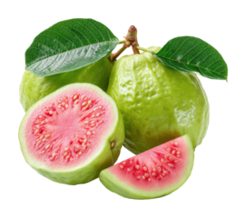 Juicy guava fruit tropical garden food fresh environment isolated on transparent background