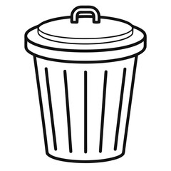 vector trash can icon on white background