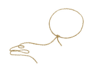 Fototapeta premium Cowboy lasso hand drawn isolated illustration. Long rope with loop. Horse driver tool. Watercolor drawing