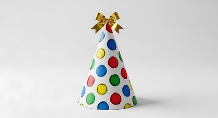 Colorful Party Hat with Polka Dots.