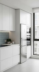 Modern White Kitchen Design with Minimalist Style.