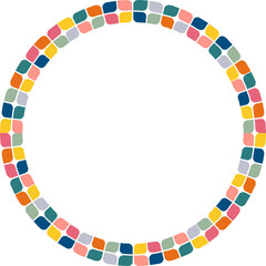 Colorful geometric empty frame. Vector doodle frame for text. Baby shower template