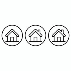 Fototapeta premium Simple line art home icon set minimalist design for websites and apps