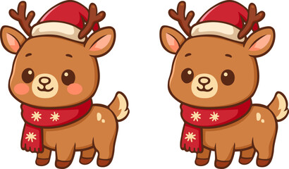 Cute cartoon reindeer collection for christmas holiday festive environment adorable design