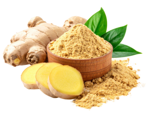 Ground Ginger Powder Isolated on White Background