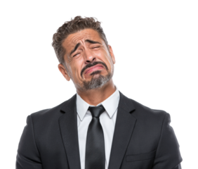 Expressing frustration professional portrait isolated on transparent background