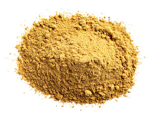 Ground Mustard Spice on White Background