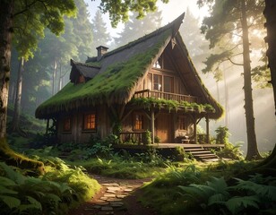 Enchanting Forest Cabin - A Rustic Retreat in Natures Embrace.