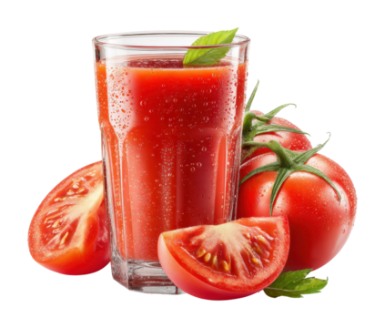 Refreshing tomato juice recipe kitchen beverage bright isolated on transparent background
