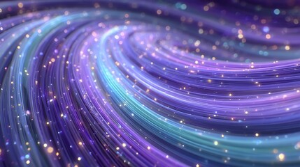 Abstract swirling lines with sparkling dots creating a dynamic cosmic effect visual