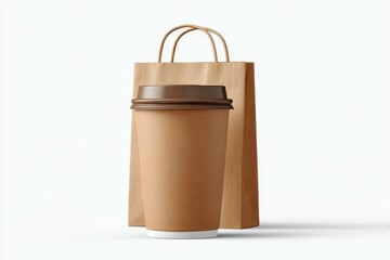 Three-dimensional Coffee Carrier Mockup on White Background for Branding Display