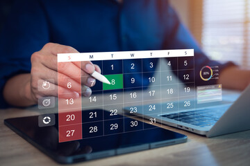Time management and scheduling with calendar and organizing daily activities efficiently.
