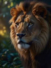 Obraz premium lion portrait , lion wildlife in the forest