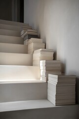 Books Stacked Like Stairs Showing Growth